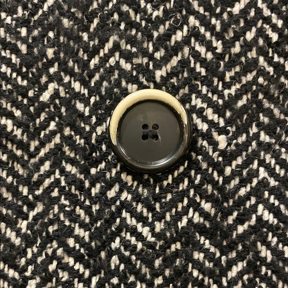Mango Black and White Herringbone Coat - Picture 2 of 5